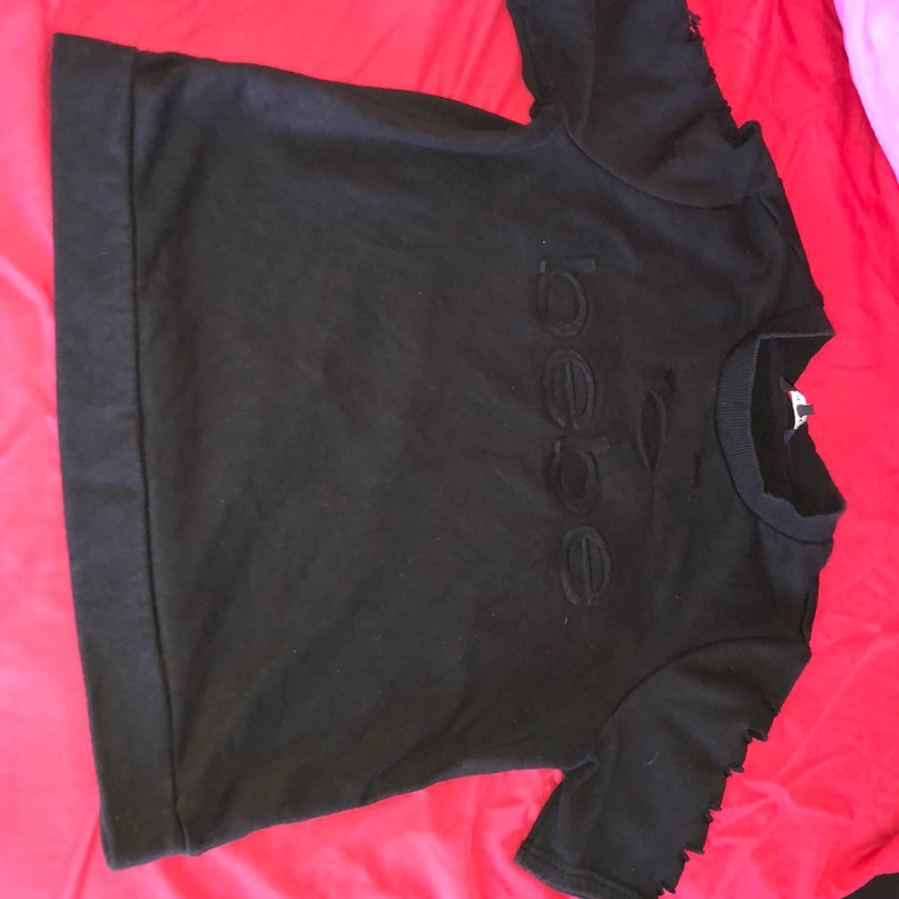 Bebe distressed black shirt